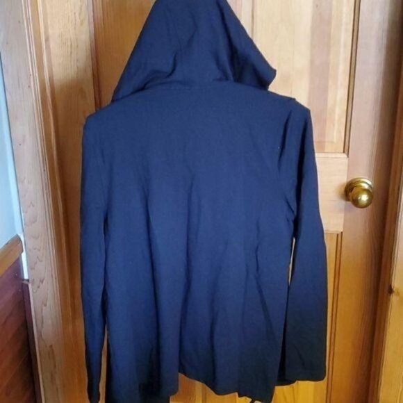 J. Jill Pure Jill Black Hooded Sz. M Cardigan - Picture 4 of 8